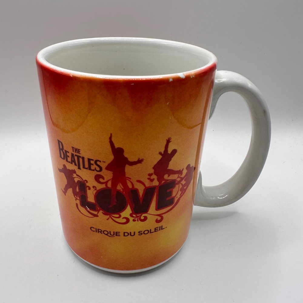 The Beatles LOVE Cirque du Soleil Coffee Mug Orange Red Ceramic Souvenir Cup